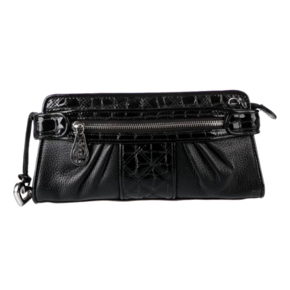 Brighton Black Leather Clutch
